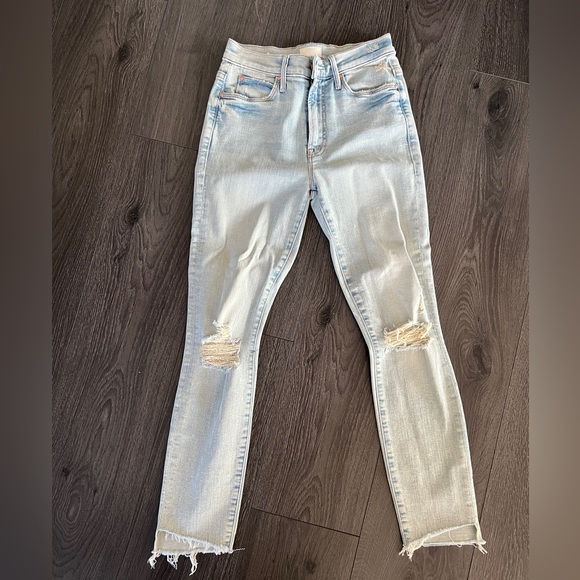 Mother denim stunner zip ankle step fray jeans size size 23 - Picture 1 of 5